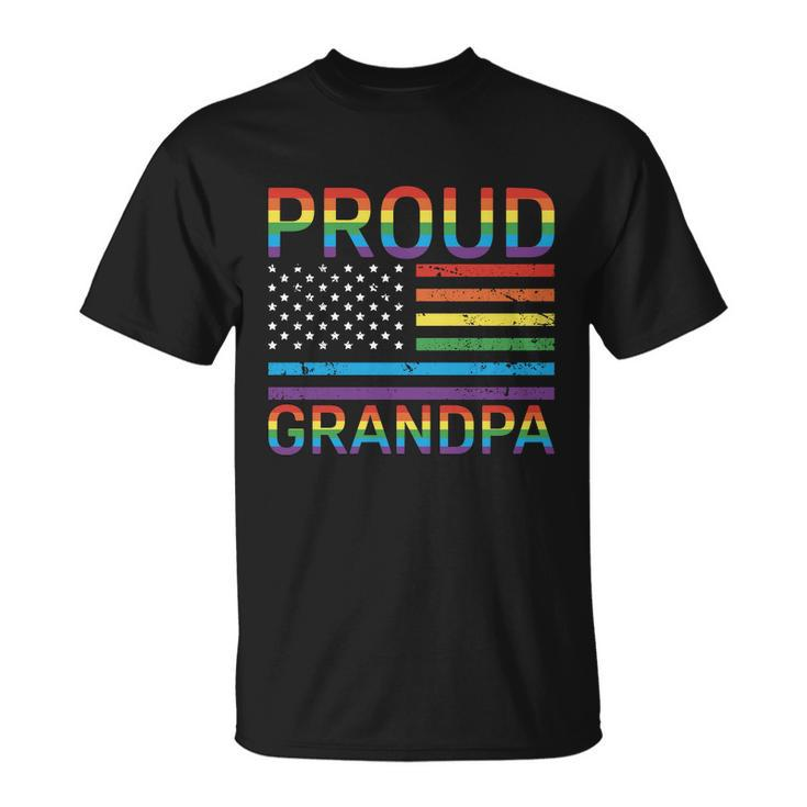 Proud Pride Grandpa Flag Graphic 4Th July Plus Size Shirt Unisex T-Shirt