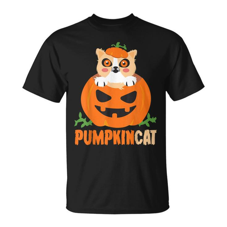 Pumpkin Cat Cute Kitty Trick Or Treat Halloween Costume  Unisex T-Shirt