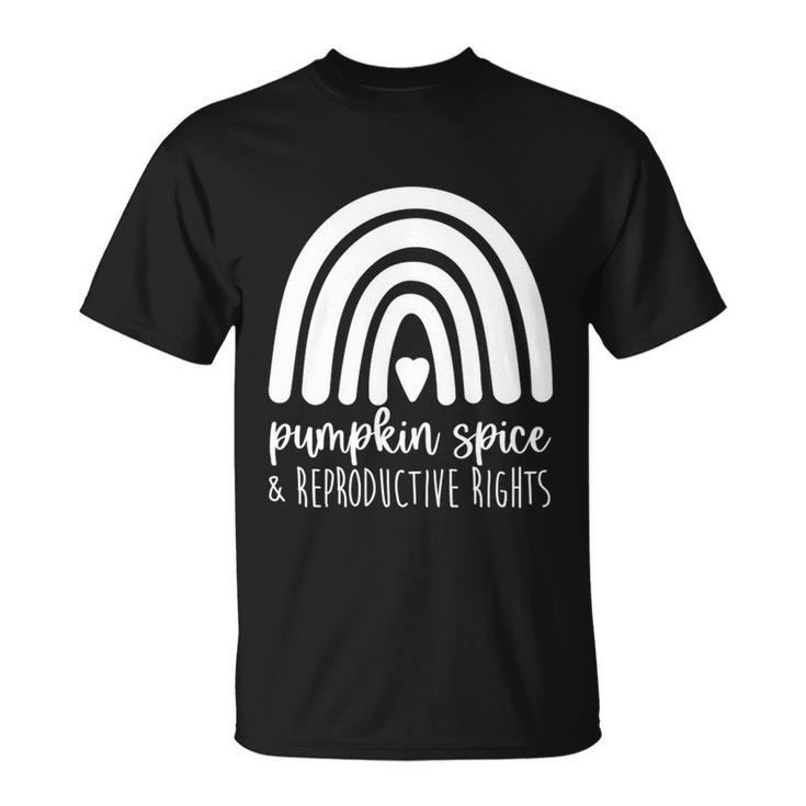 Pumpkin Spice And Reproductive Rights Rainbow Halloween Gift Unisex T-Shirt