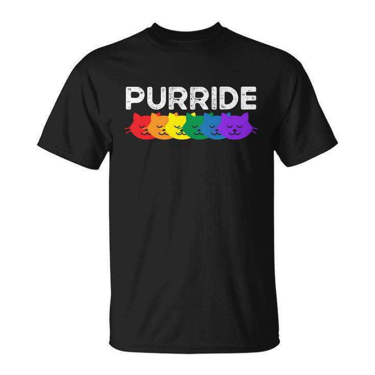 Purride Cat Lover Pride Month Gay Rights Rainbow Cat Cute Gift Unisex T-Shirt