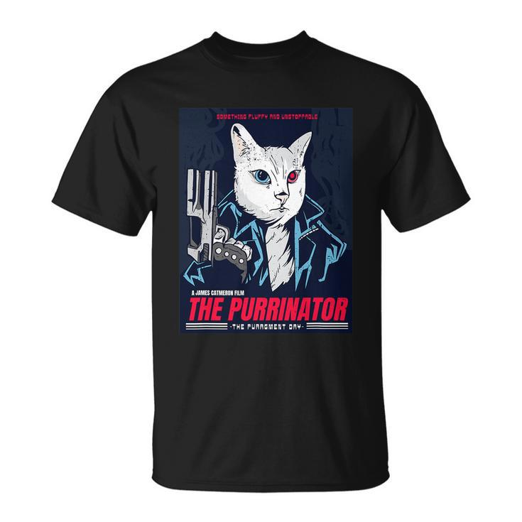 Purrinator Badass Cat Purrgment Day Cat Movie Lovers T-shirt