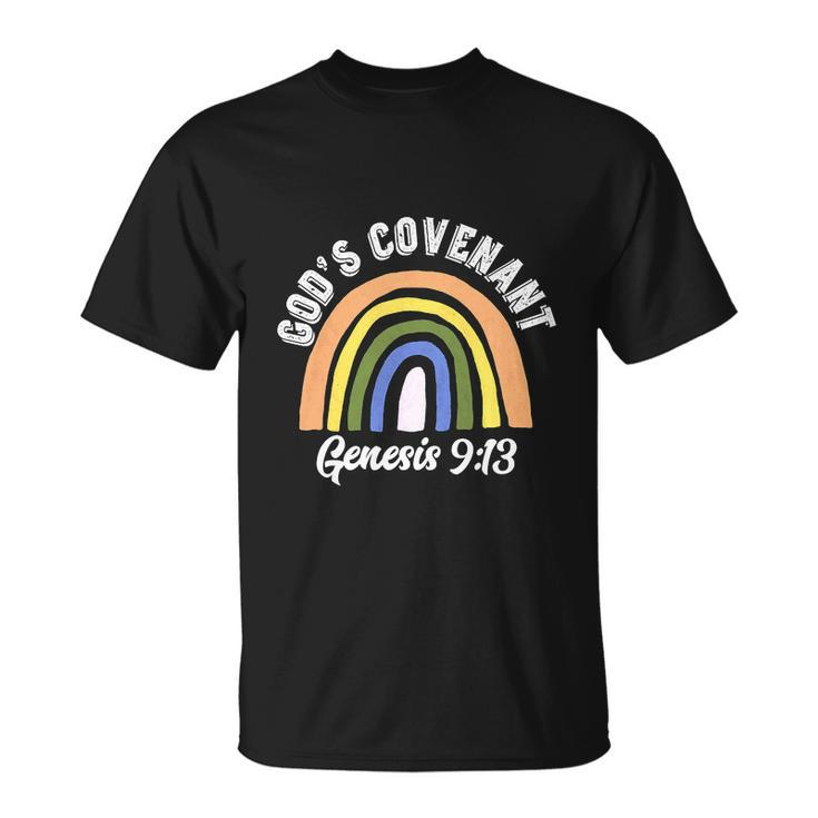 Rainbow Gods Covenant Bible Funny Christian Lover Unisex T-Shirt
