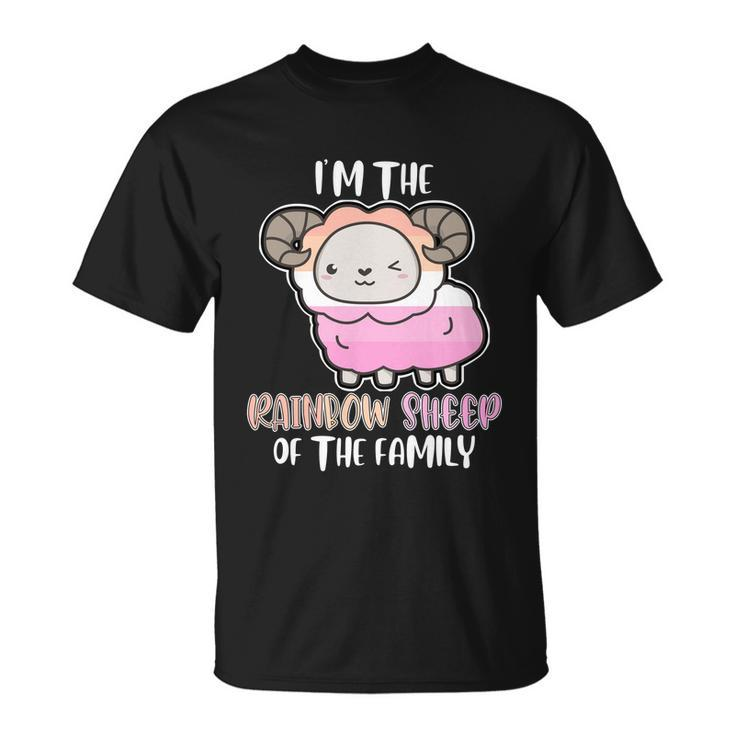 Rainbow Sheep Of The Lesbian Family Bi Lgbt Pride Lesbian Cute Gift Unisex T-Shirt