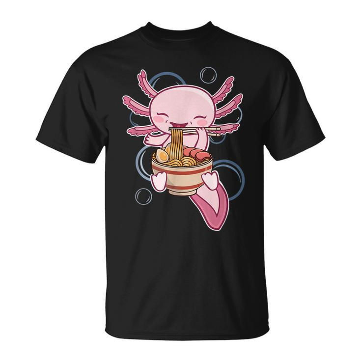 Ramen Axolotl Kawaii Anime Japanese Food Girls Nager T-shirt
