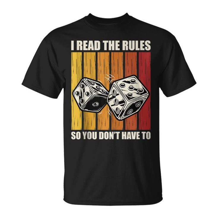 I Read The Rules Board Game Night Board Game Night T-shirt