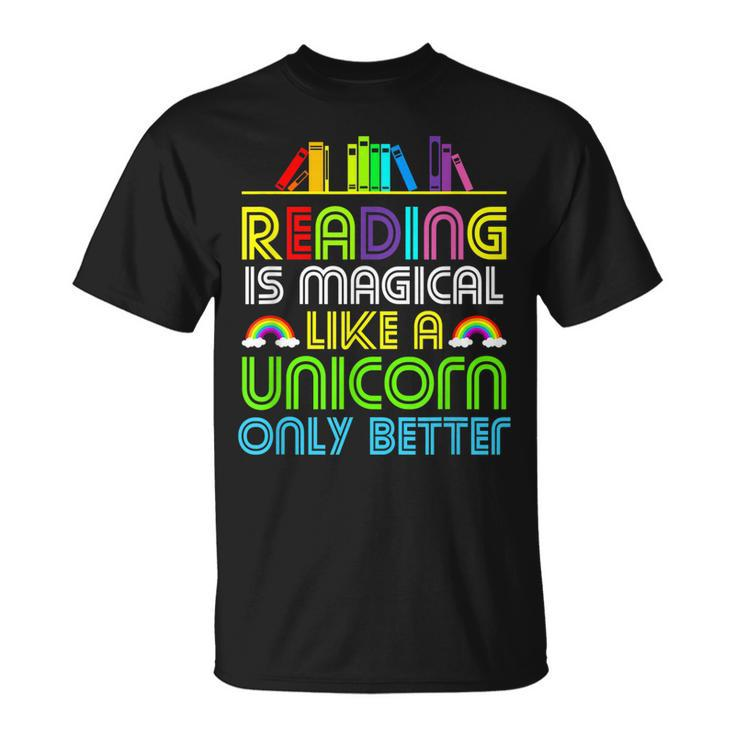 Reading Magical Unicorn T  Gifts For Men Women Kids Unisex T-Shirt