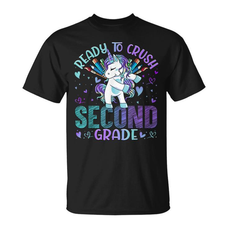 Ready To Crush Second 2Nd Grade Back To School Unicorn Kids  Unisex T-Shirt