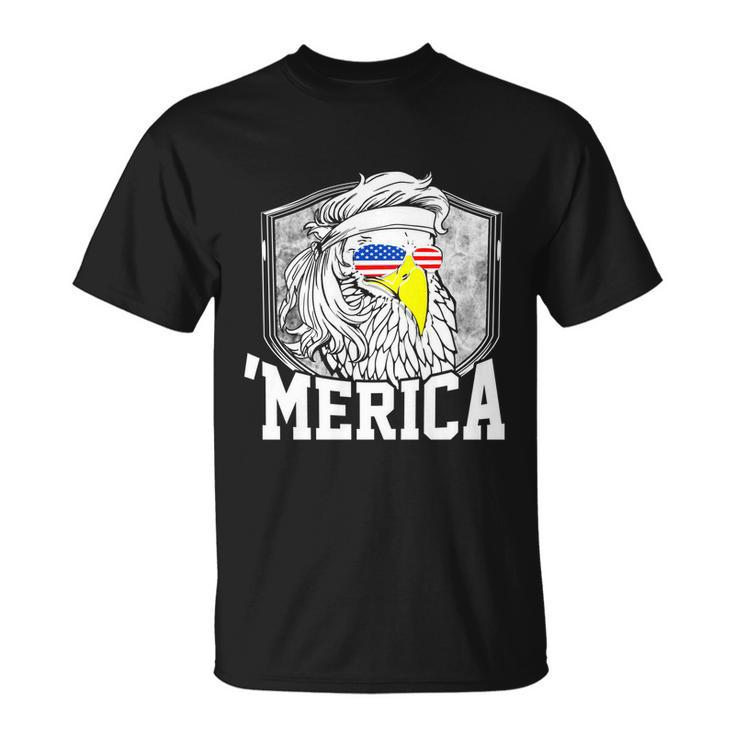 Redneck 4Th Of July Mullet Eagle Funny Bald Eagle ‘Merica Cool Gift Unisex T-Shirt