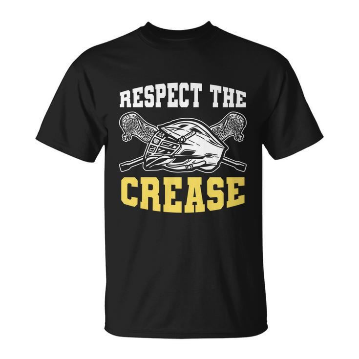 Respect The Crease Lacrosse Goalie Lacrosse Plus Size Shirts For Men And Women Unisex T-Shirt
