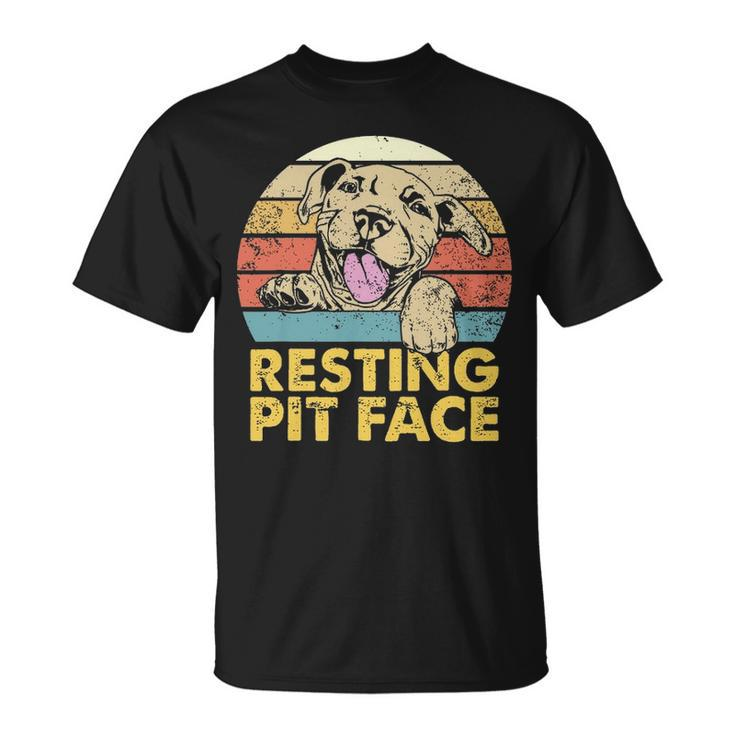 Resting Pit Face Pitbull Pibble Pittie Pit Bull Terrier T-shirt