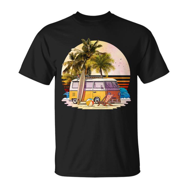 Retro Beach Bum Hippie Van Unisex T-Shirt