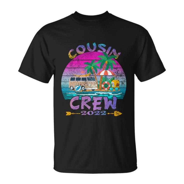 Retro Cousin Crew Vacation 2022 Beach Trip Family Matching Gift Unisex T-Shirt