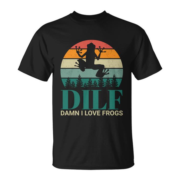 Retro Dilf Damn I Love Frogs Unisex T-Shirt