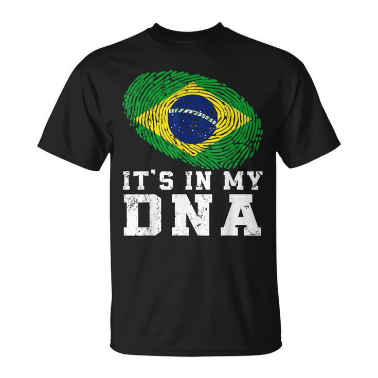 Retro Its In My Dna Brazil Flag Patriotic T-shirt