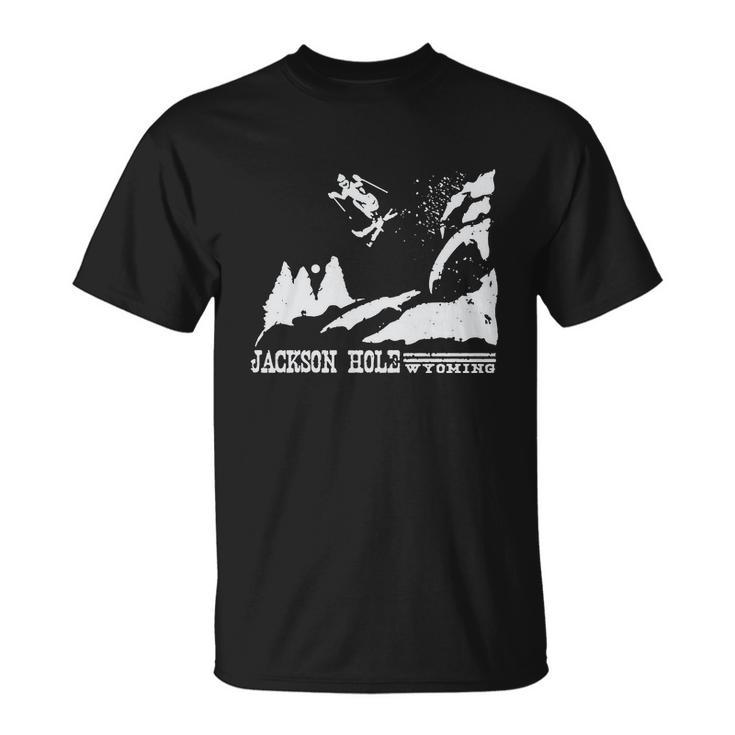 Retro Ski T Shirt Jackson Hole Wyoming Skiing T Shirt Vintage Ski Resort T Shirt Unisex T-Shirt