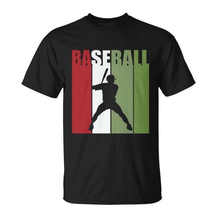 Retro Vintage Baseball Player Silhouette Baseball Lover Baseball Dad Unisex T-Shirt