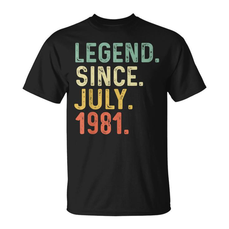 Retro Vintage Legend Epic Since July 1981 Birthday  Unisex T-Shirt