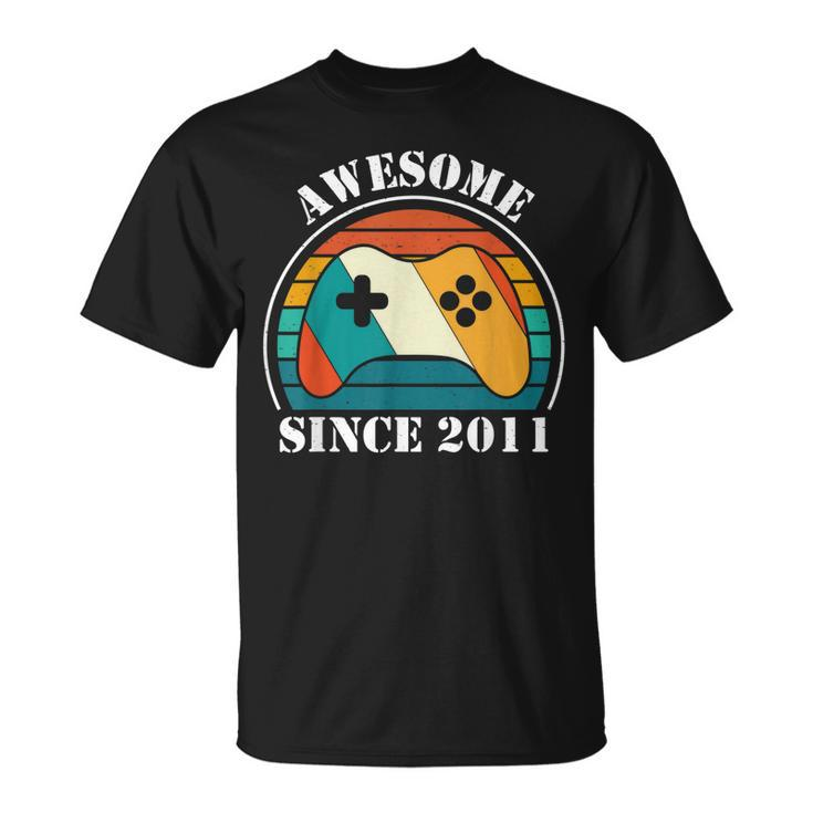 Retro Vintage Since 2011 11Th Birthday 11 Years Gamer  Unisex T-Shirt