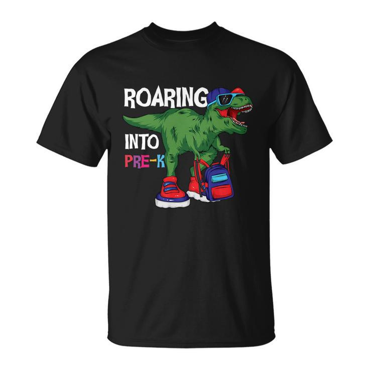 Roaring Into Prek Dinosaur Back To School Unisex T-Shirt