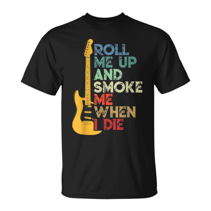 Roll Me Up And Smoke Me When I Die Guitar T-shirt