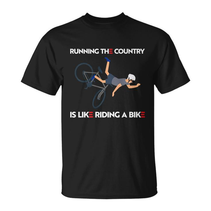 Running The Country Is Like Riding A Bike Joe Biden Funny Unisex T-Shirt