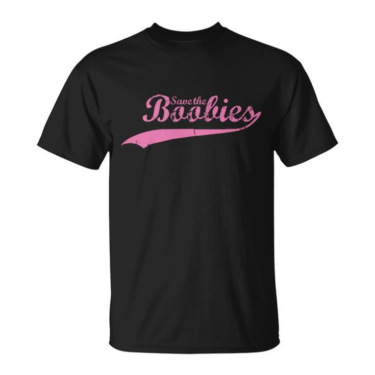 Save The Boobies Retro Breast Cancer Tshirt Unisex T-Shirt