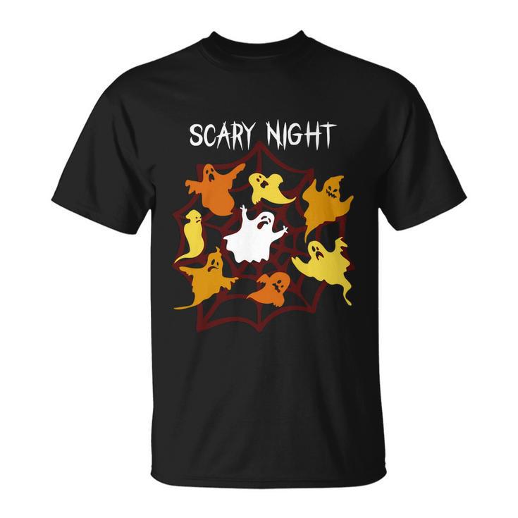 Scary Night Ghost Boo Halloween Quote Unisex T-Shirt