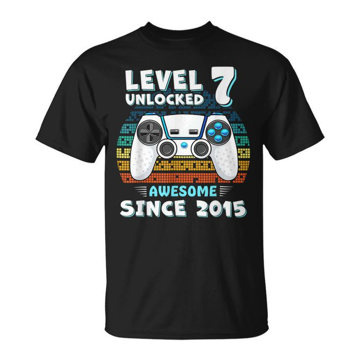 Seven 7Yr Bday Son Boy Funny Gamer 7Th 7 Years Old Birthday  V3 Unisex T-Shirt