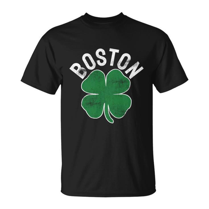 Shamrock Massachusetts Boston St Patricks Day Irish Green T-Shirt