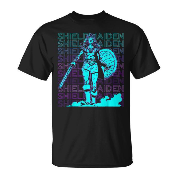 Shieldmaiden Shield Maiden Viking Norse Mythology Retro T-shirt