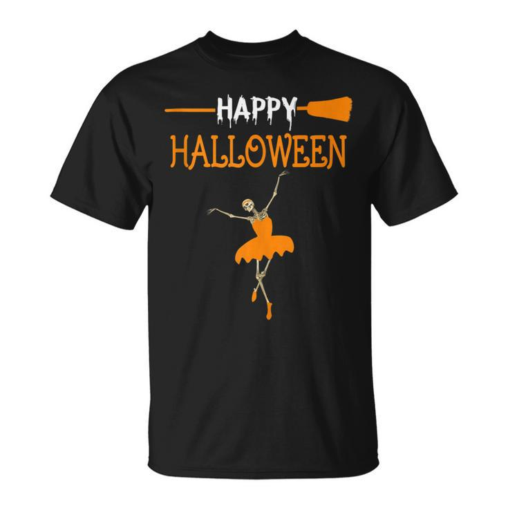 Skeleton Dancing Ballet To Happy Halloween Cute  Unisex T-Shirt