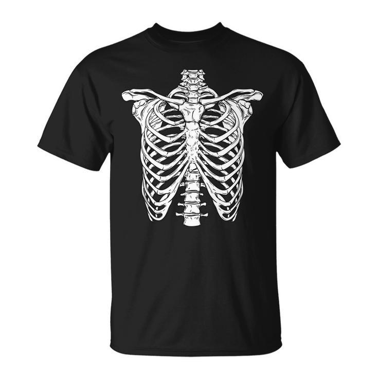Skeleton Rib Cage Scary Halloween Costume Unisex T-Shirt