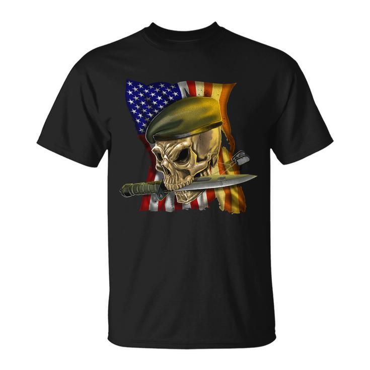 Skull Beret Military Tshirt Unisex T-Shirt