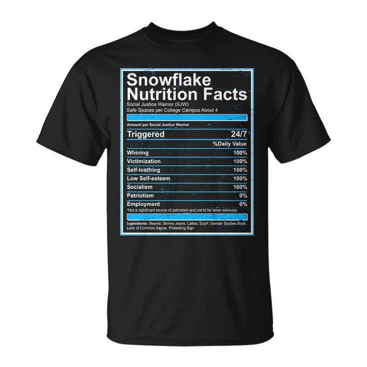 Snowflake Nutrition Facts Unisex T-Shirt