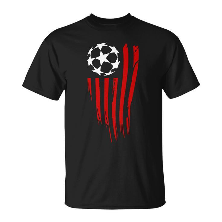 Soccer Ball American Flag Unisex T-Shirt