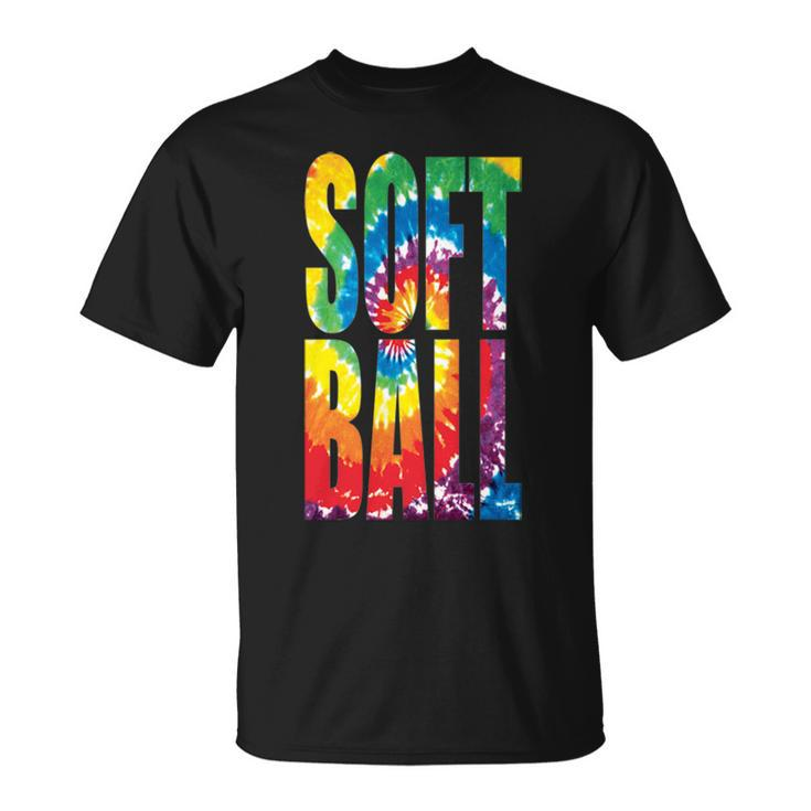 Softball Retro Tie Dye Unisex T-Shirt