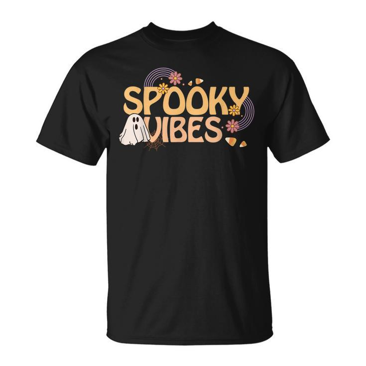 Spooky Vibes Cute Retro Pattern Halloween Costume T-shirt