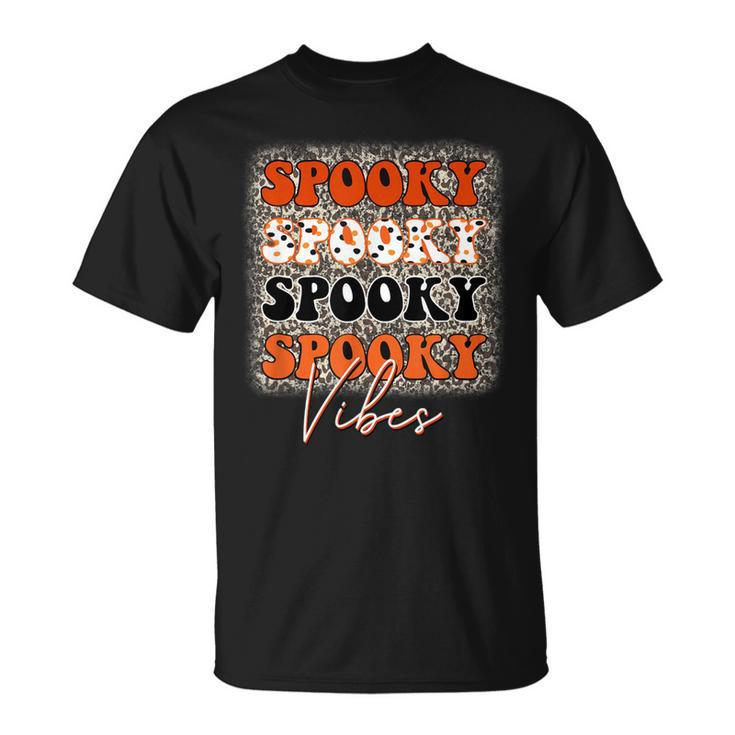 Spooky Vibes Leopard Easy Diy Halloween Costume Retro  Unisex T-Shirt