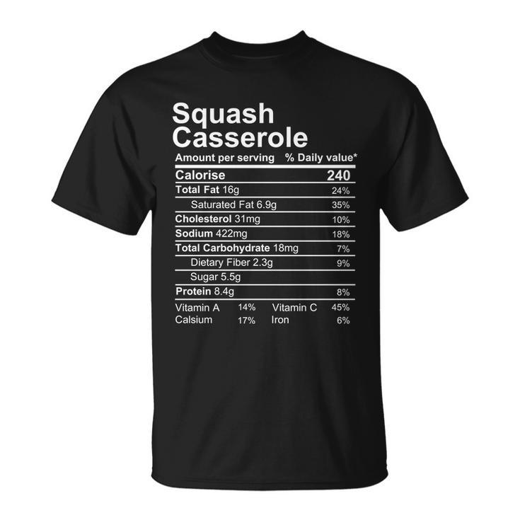 Squash Casserole Nutrition Facts Label Unisex T-Shirt