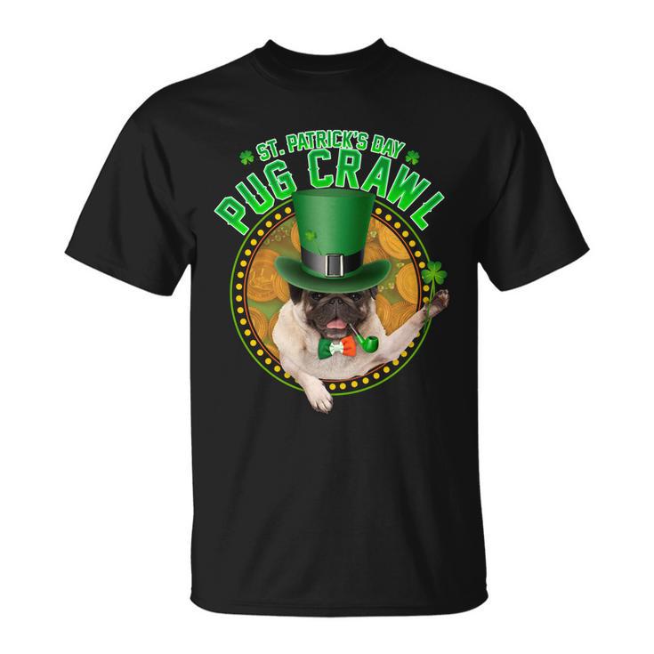 St Patricks Day Pug Crawl Funny Irish Pug Tshirt Unisex T-Shirt