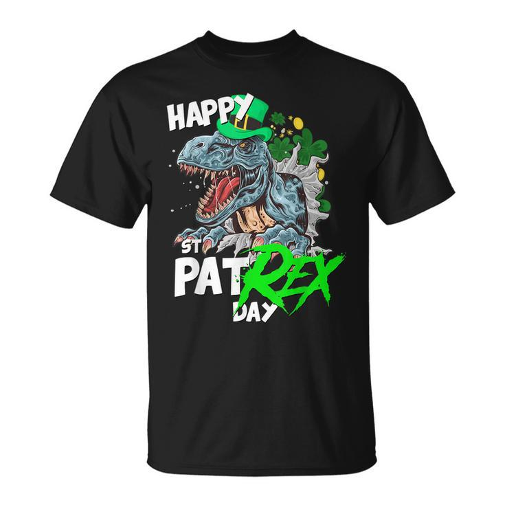 St Patricks Day T Rex Shirt Happy Pat Rex Day Dinosaur Gift Men Women T-shirt Graphic Print Casual Unisex Tee