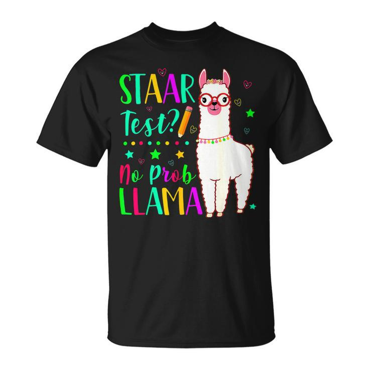 Staar No Prob Llama Funny Teacher Exam Testing Test Day Kids Unisex T-Shirt