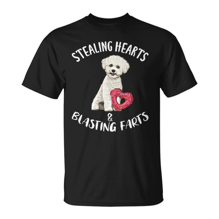 Stealing Hearts Blasting Farts Bichons Frise Valentines Day Unisex T-Shirt