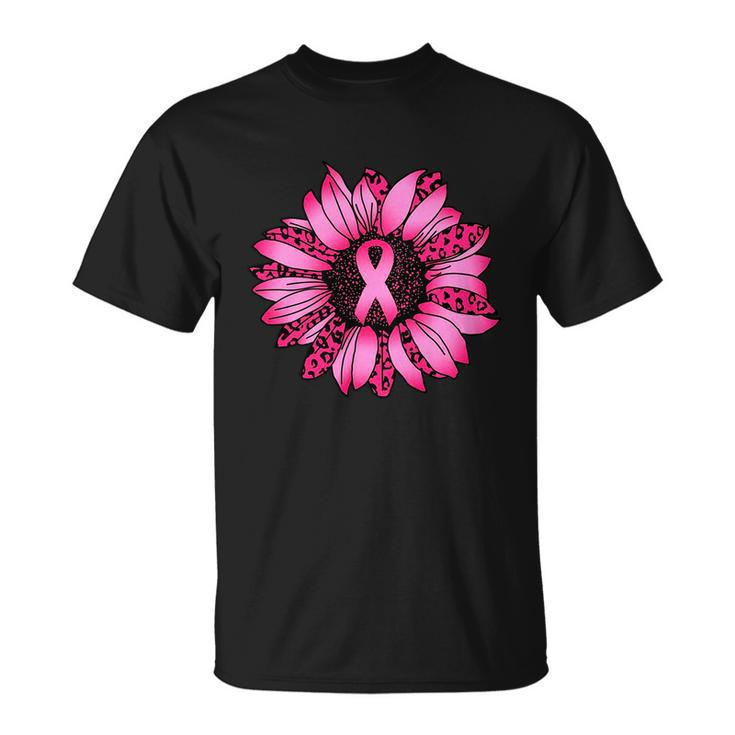 Sunflower Pink Ribbon Breast Cancer Awareness Tshirt Unisex T-Shirt