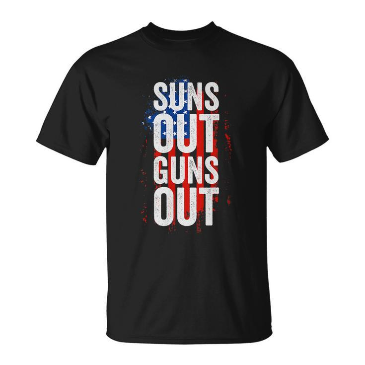 Suns Out Guns Out Tank Top Men Women 4Th Of July Usa Flag Unisex T-Shirt