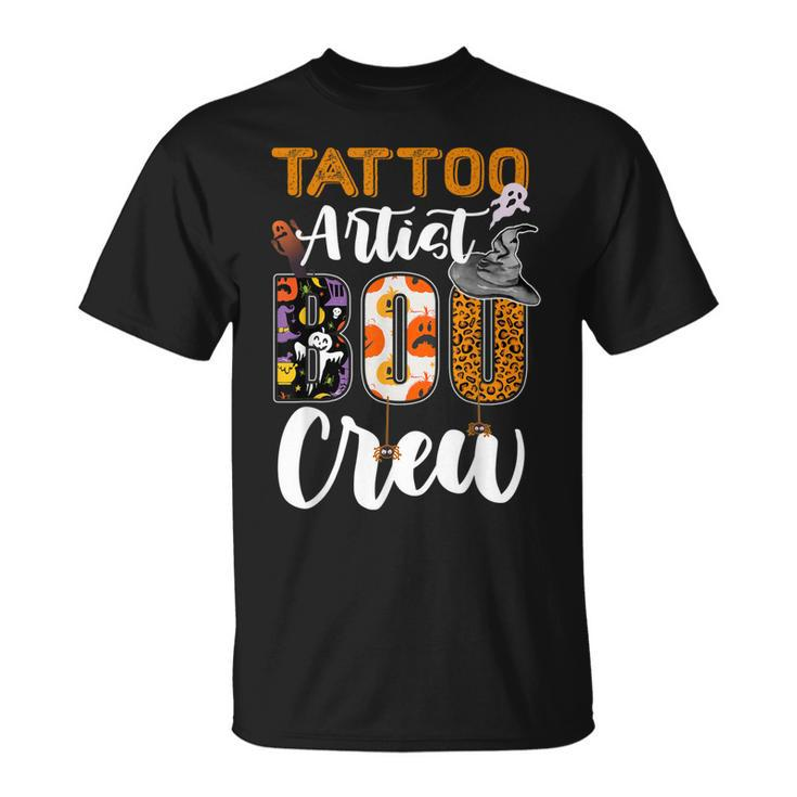 Tattoo Artist Boo Crew Ghost Funny Halloween Matching  Unisex T-Shirt