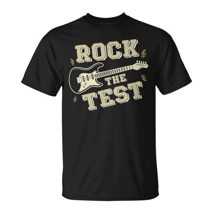 Test Day Teacher Rock The Test Guitar Teacher Testing Day Unisex T-Shirt