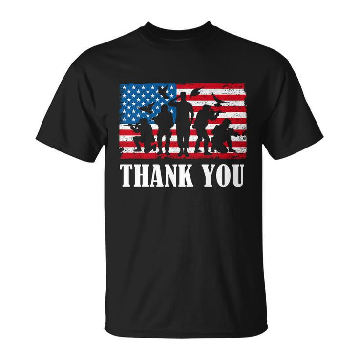 Thank You Army Memorial Day Partiotic Military Veteran Gift Unisex T-Shirt