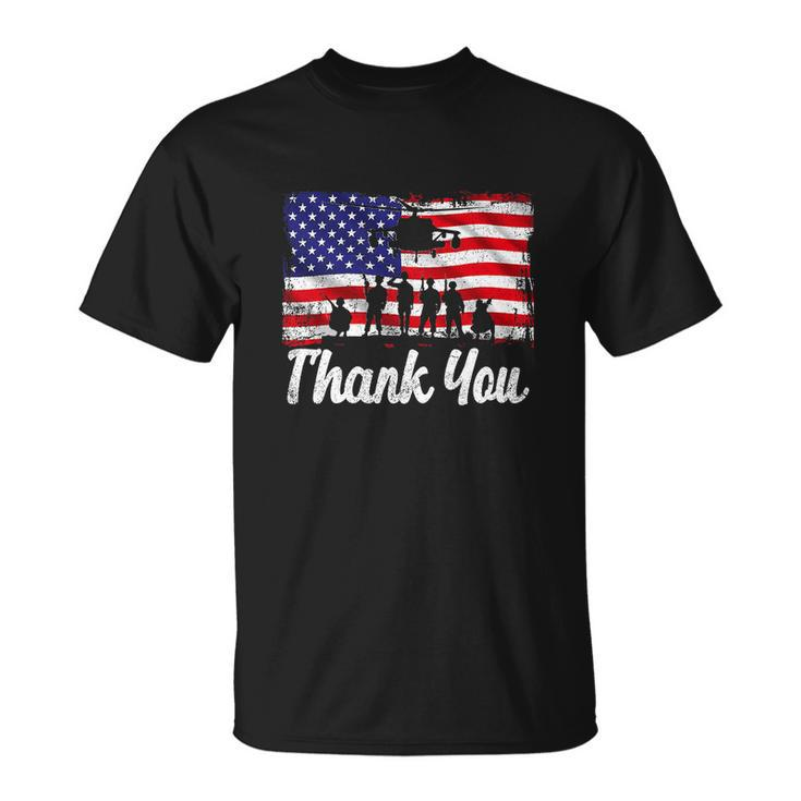 Thank You Army Usa Memorial Day Partiotic Military Veteran Unisex T-Shirt