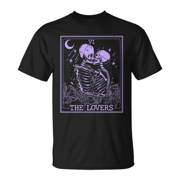 The Lovers Skeleton Tarot Card Vi Vintage Halloween Unisex T-Shirt
